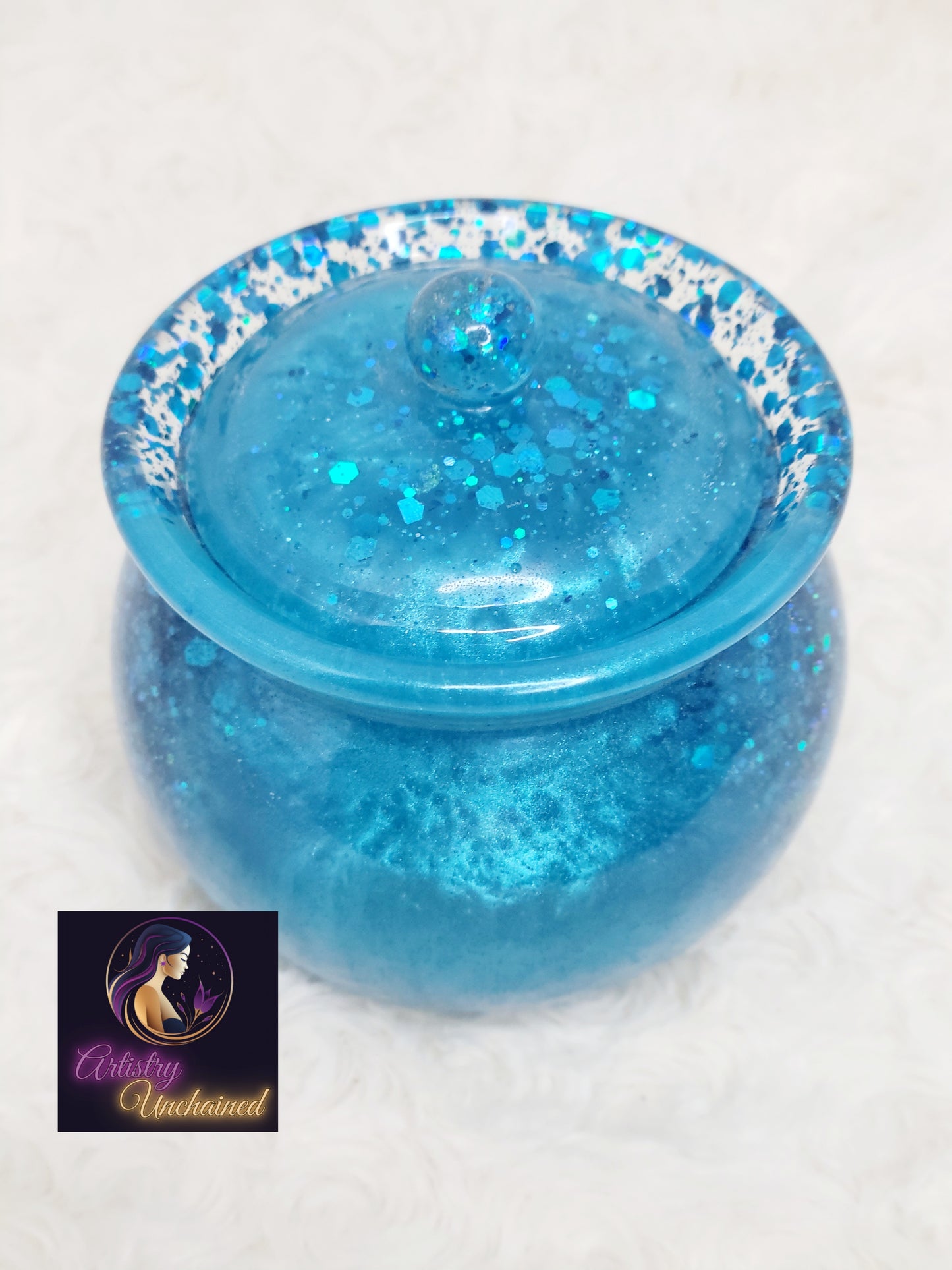 Holographic Blue Trinket Tray Set