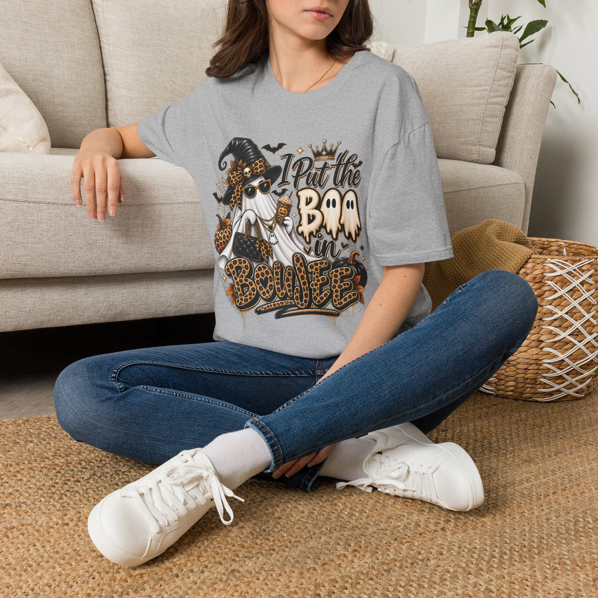 Boo in Boujee Halloween | Glam Ghost Design | Unisex Softstyle T-Shirt