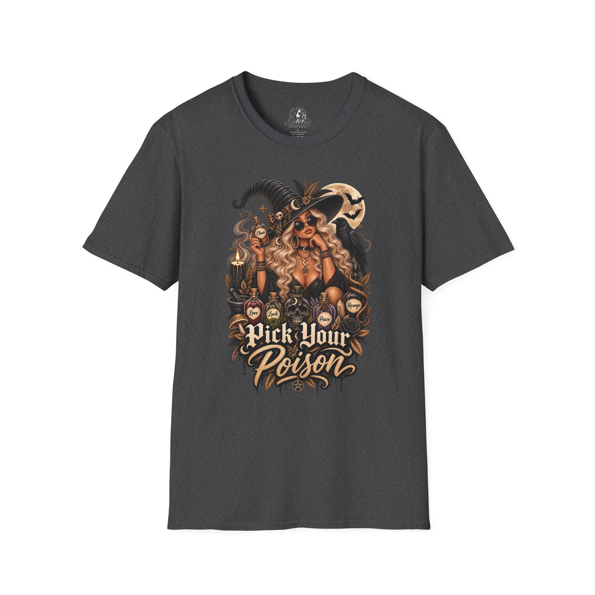 Pick Your Poison Halloween | Glam Ghost Design | Unisex Softstyle T-Shirt