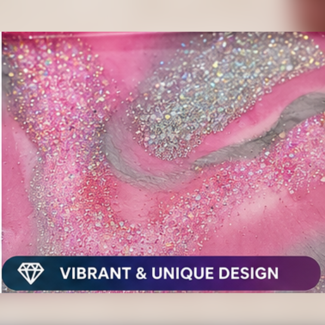 Pink & Silver Glitter Resin Tray | Handmade Jewelry Organizer | Decorative Vanity Catchall | Glam Home Décor | 10" x 6"