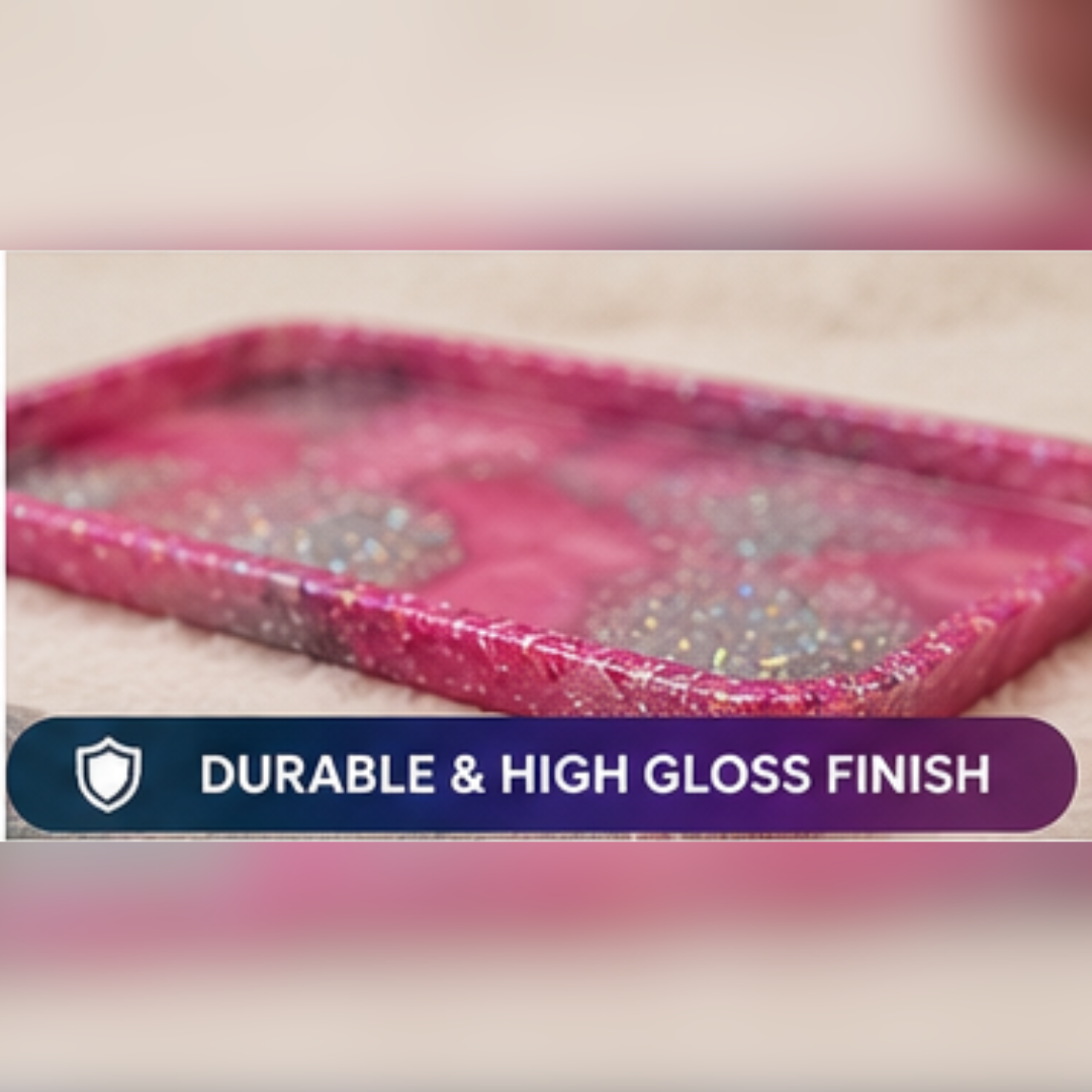 Pink & Silver Glitter Resin Tray | Handmade Jewelry Organizer | Decorative Vanity Catchall | Glam Home Décor | 10" x 6"