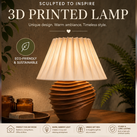 3D Printed Sculptural Table Lamp | Modern Boho Ambient Light