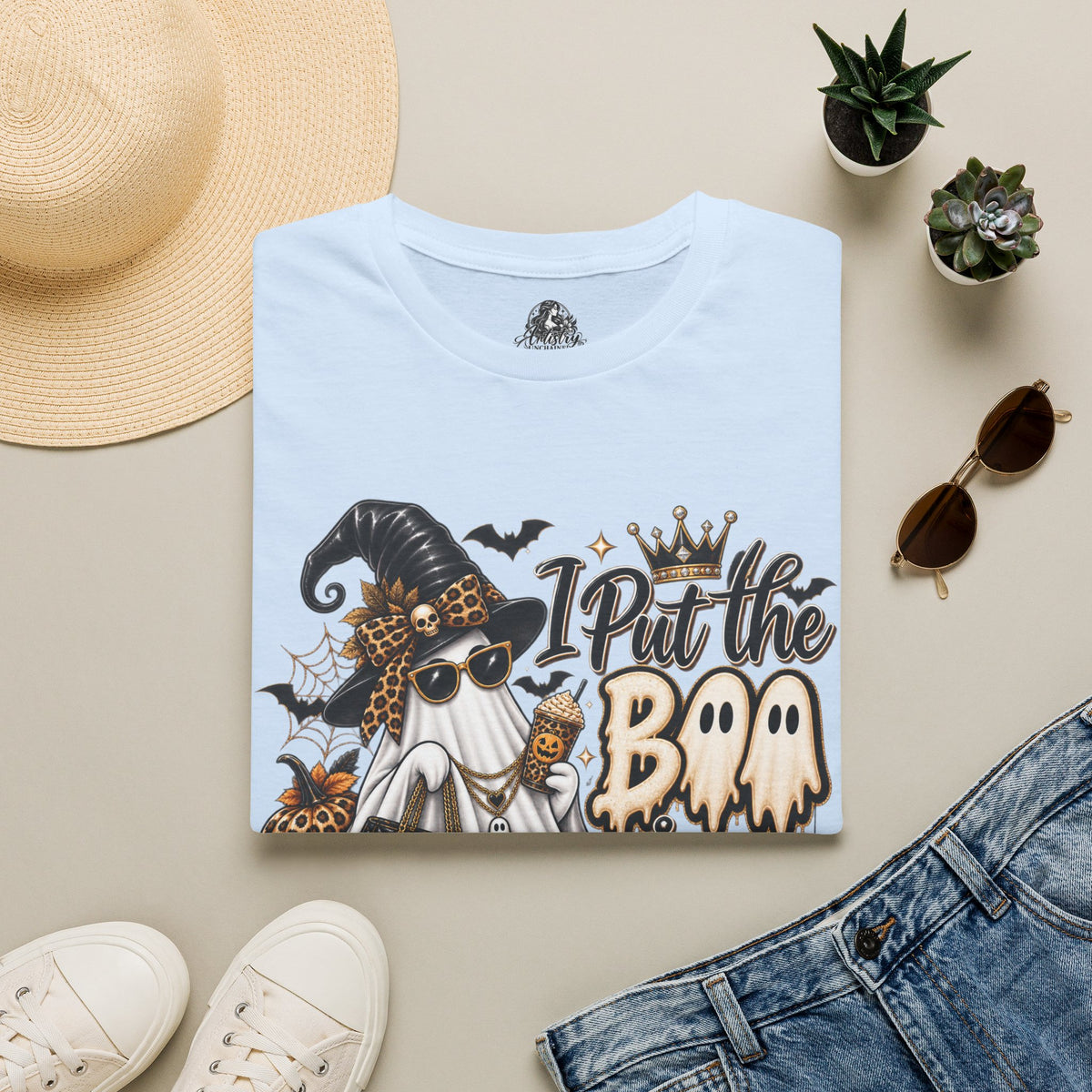 Boo in Boujee Halloween | Glam Ghost Design | Unisex Softstyle T-Shirt