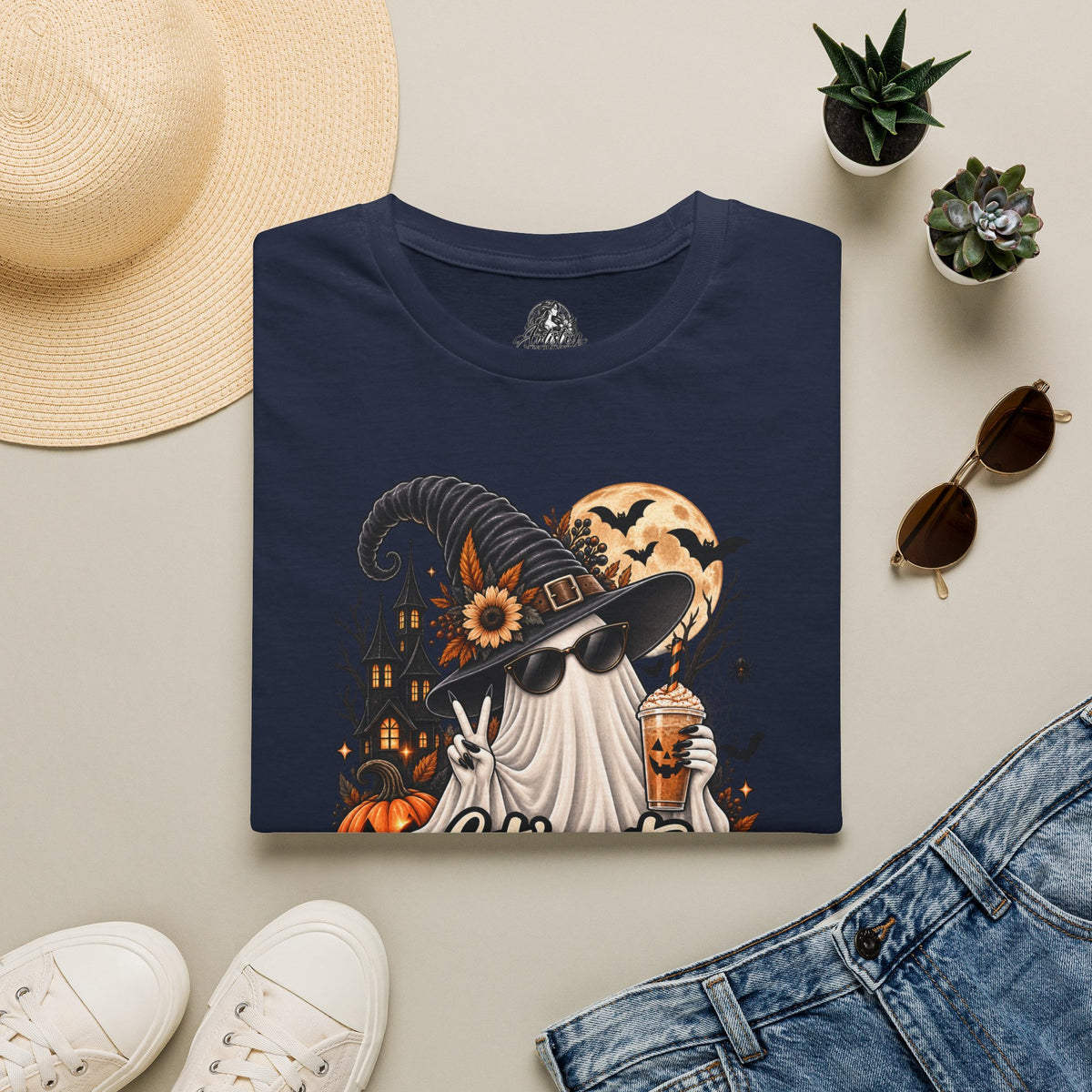 Let's Get Spooky Halloween | Glam Ghost Design | Unisex Softstyle T-Shirt