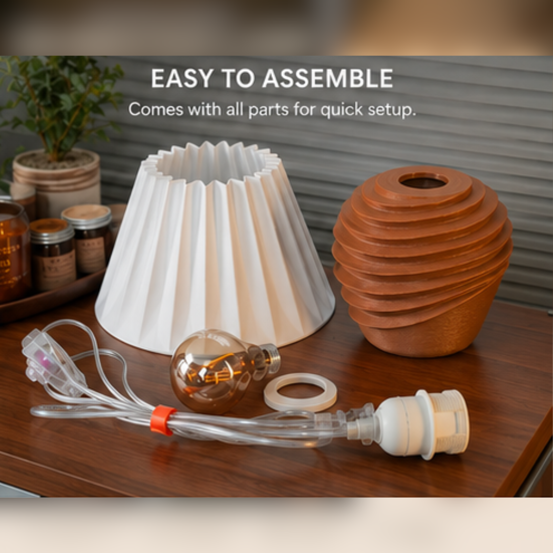 3D Printed Sculptural Table Lamp | Modern Boho Ambient Light