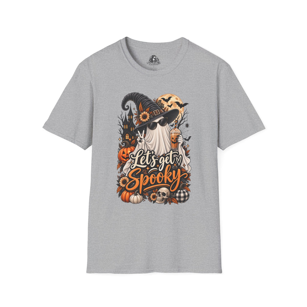 Let's Get Spooky Halloween | Glam Ghost Design | Unisex Softstyle T-Shirt