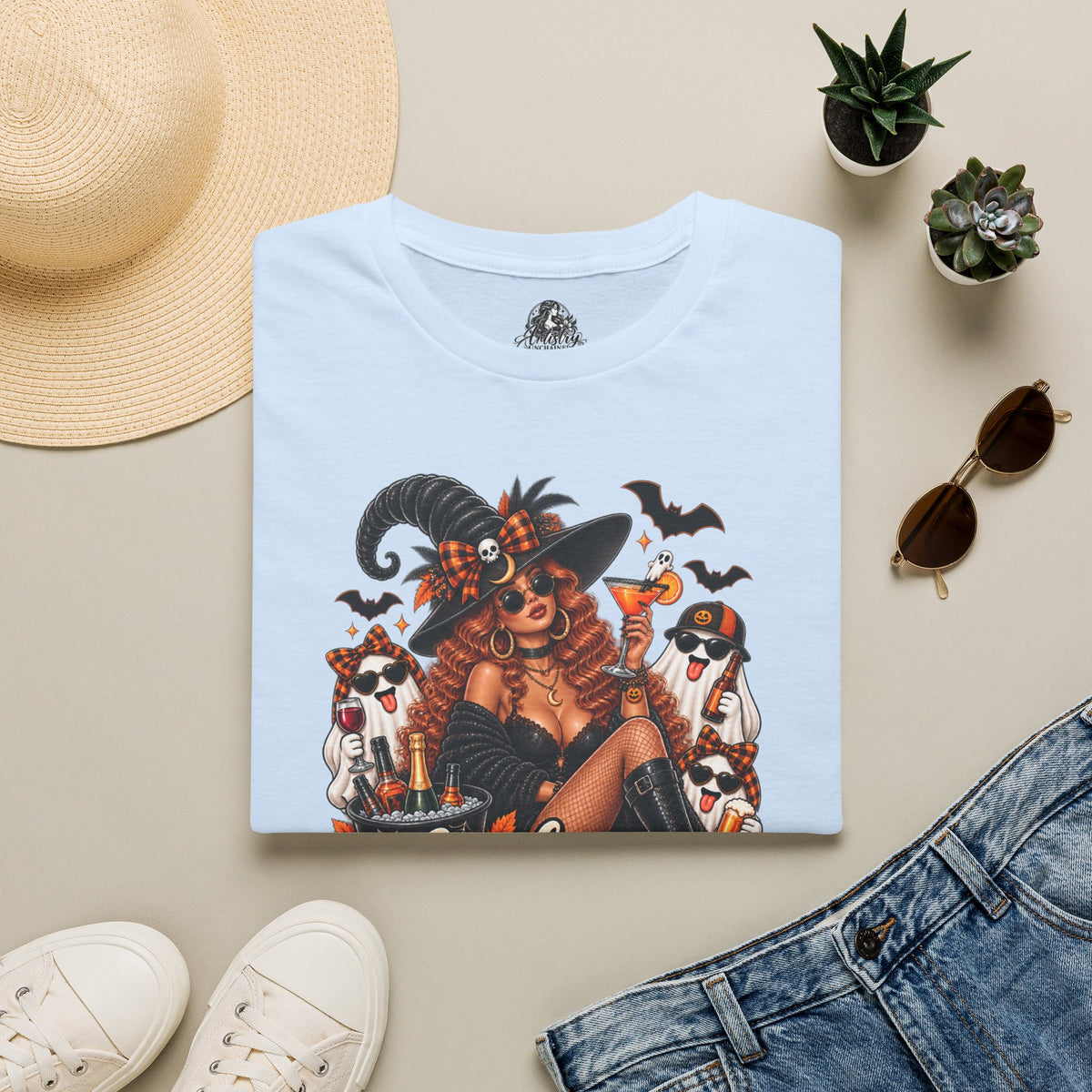 Here for the Boos Halloween | Glam Ghost Design | Unisex Softstyle T-Shirt