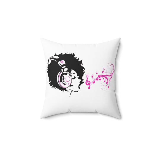 Love for Music Faux Suede Square Pillow