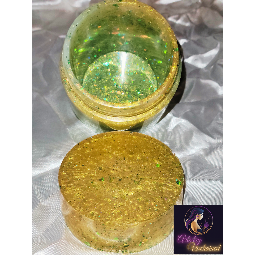 Holographic Gold and Green Resin Tray Set