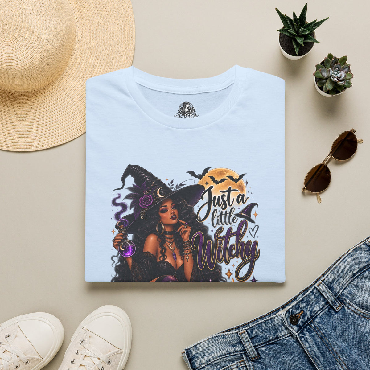 A Little Witchy Halloween | Glam Ghost Design | Unisex Softstyle T-Shirt