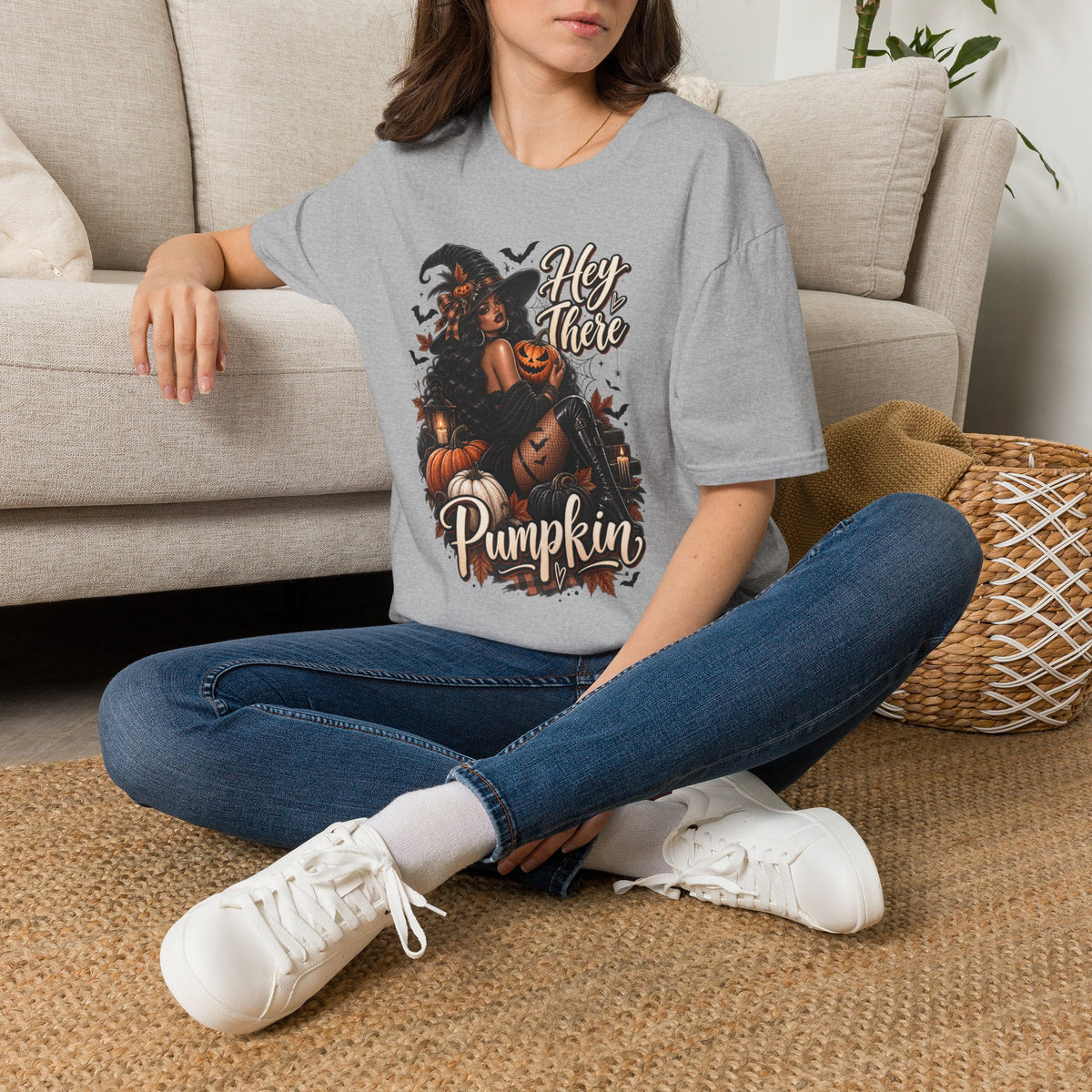 Hey There Pumpkin Halloween | Glam Ghost Design | Unisex Softstyle T-Shirt