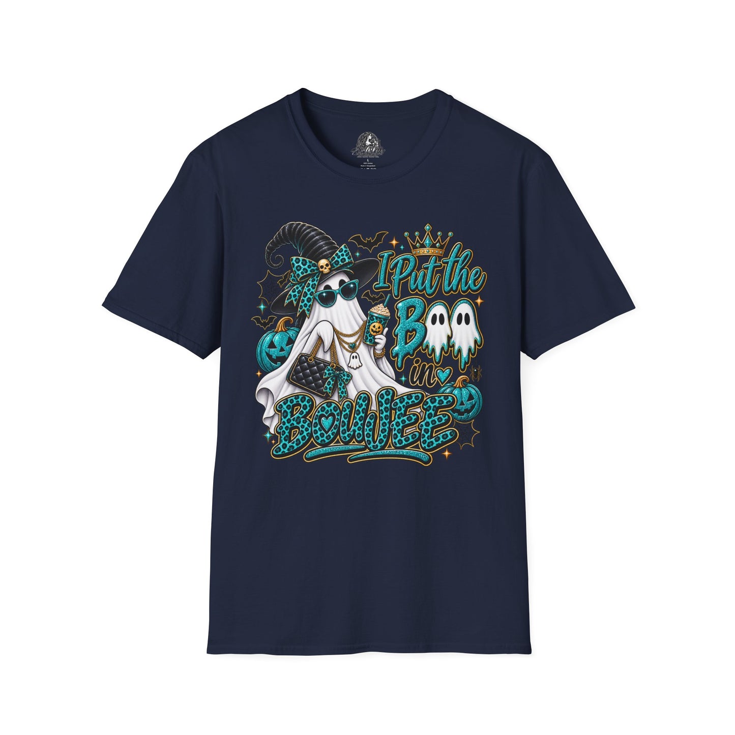 Boo in Boujee Halloween | Glam Ghost Design | Unisex Softstyle T-Shirt