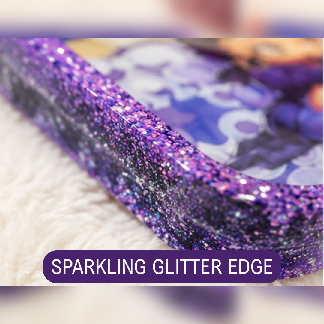 Purple Glitter Resin Vanity Tray | Handmade Jewelry Organizer | Glam Catchall Tray | 10" x 6" Decorative Resin Tray