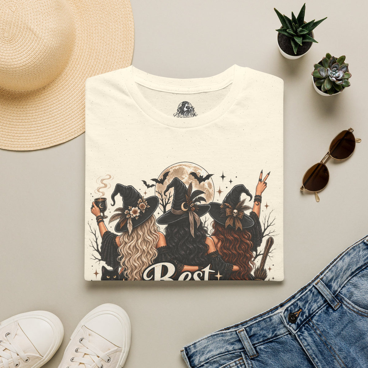 Best Witches Halloween | Glam Ghost Design | Unisex Softstyle T-Shirt
