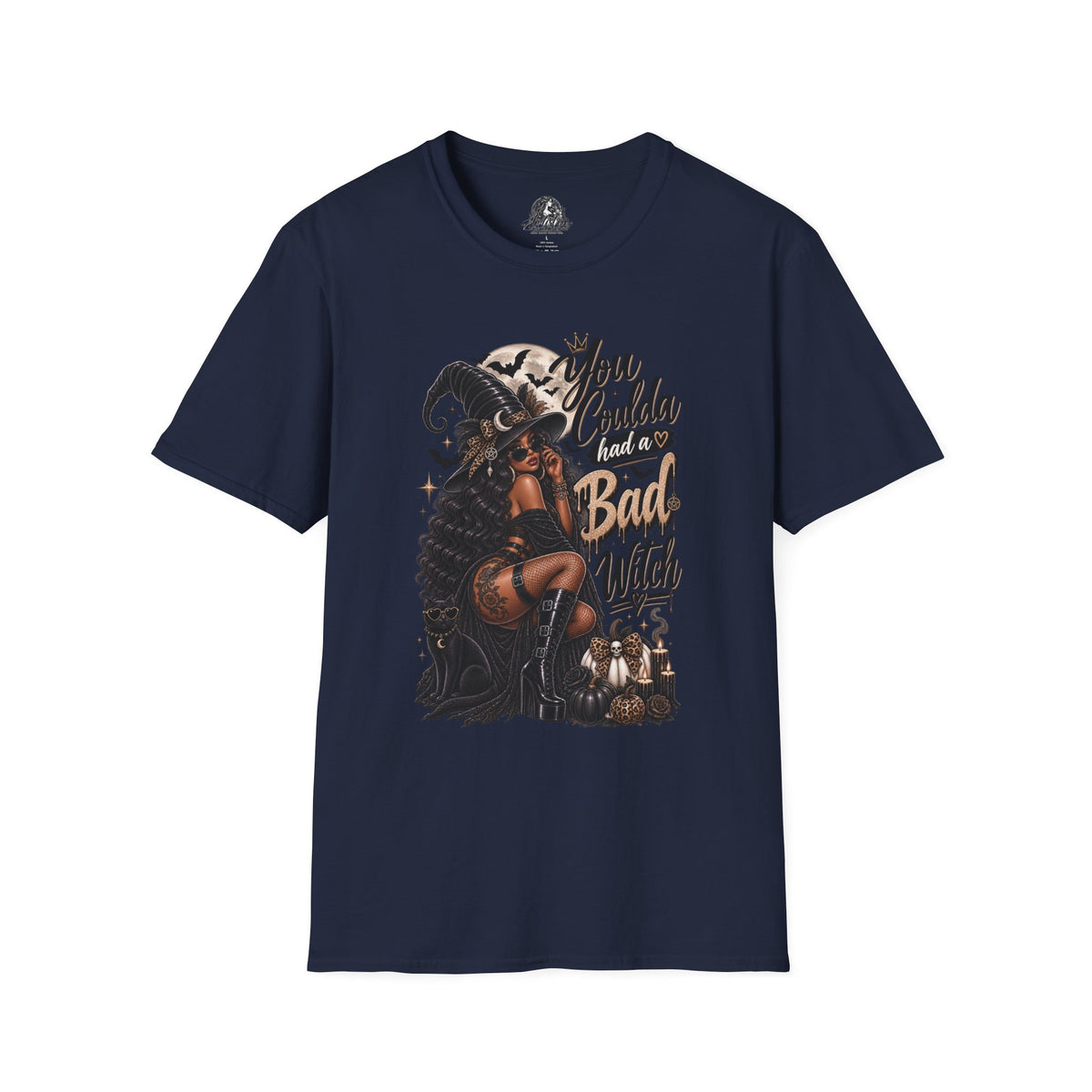 Bad Witch Halloween | Glam Ghost Design | Unisex Softstyle T-Shirt
