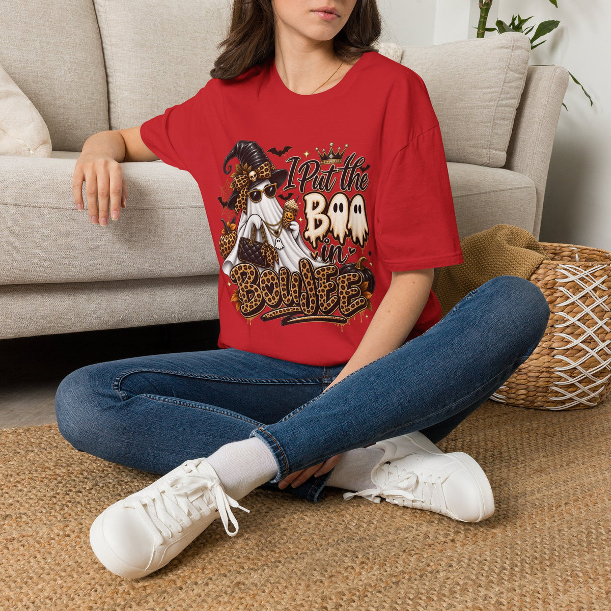 Boo in Boujee Halloween | Glam Ghost Design | Unisex Softstyle T-Shirt