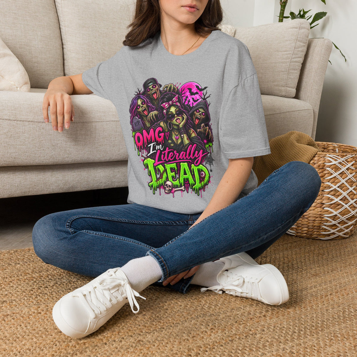 Literally Dead Halloween | Glam Ghost Design | Unisex Softstyle T-Shirt