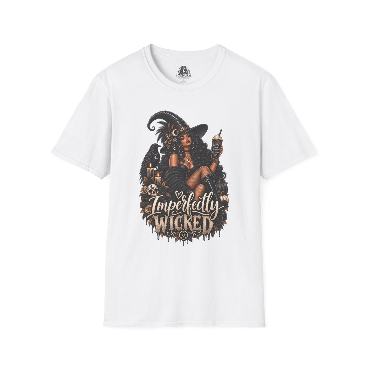 Imperfectly Wicked Halloween | Glam Ghost Design | Unisex Softstyle T-Shirt