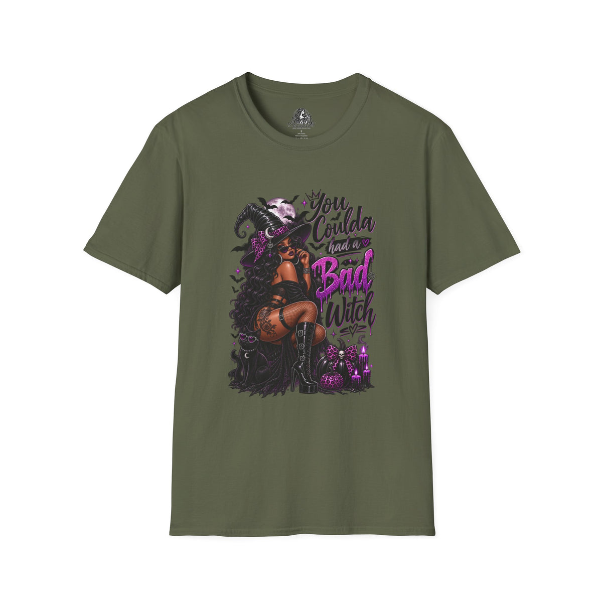 Bad Witch Halloween | Glam Ghost Design | Unisex Softstyle T-Shirt