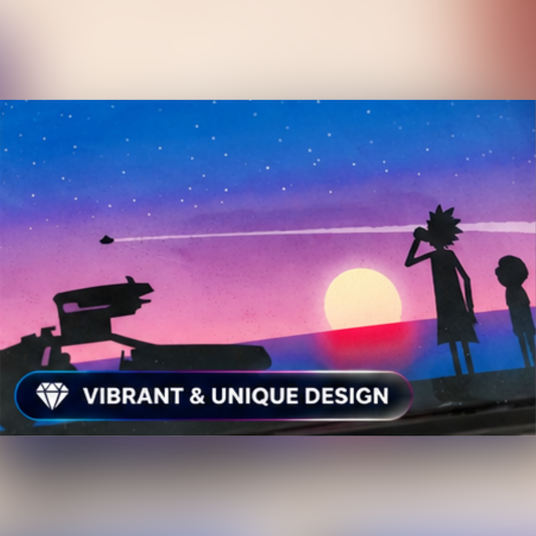 Retro Sci-Fi Sunset Resin Tray | Handmade Catchall Tray | Sunset Vanity Organizer | Pop Culture Inspired Home Décor | 10" x 6"