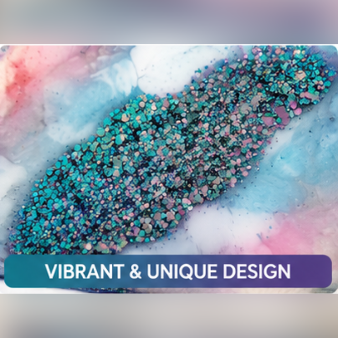 Cosmic-Inspired Decorative Vanity Tray | Handmade Resin Tray | Jewelry Organizer | Blue Pink Glitter Home Decor | 10" x 6"