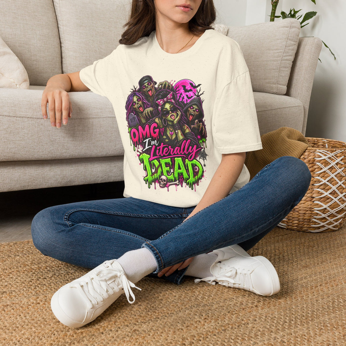 Literally Dead Halloween | Glam Ghost Design | Unisex Softstyle T-Shirt