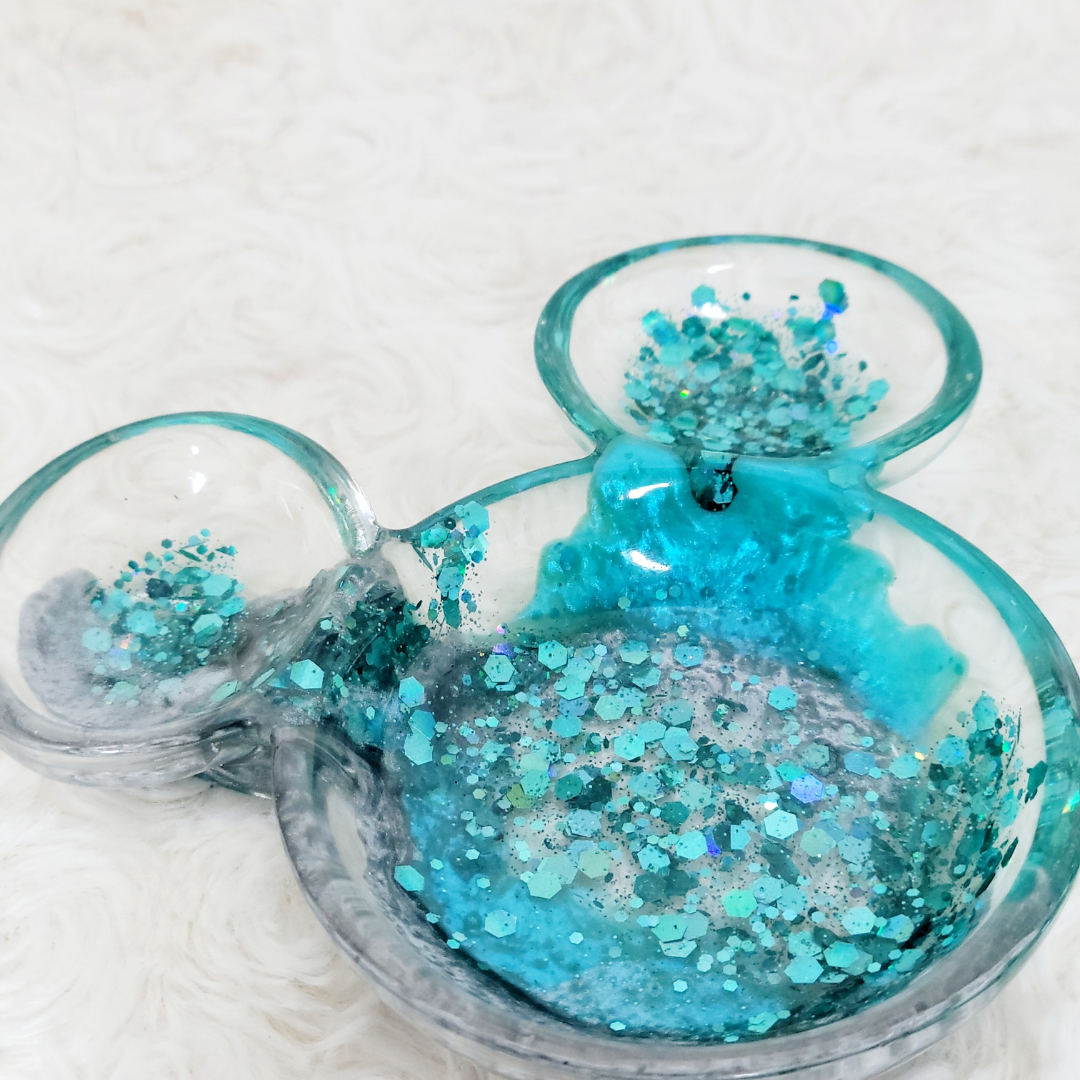 Blue Glitter Mouse Trinket Tray