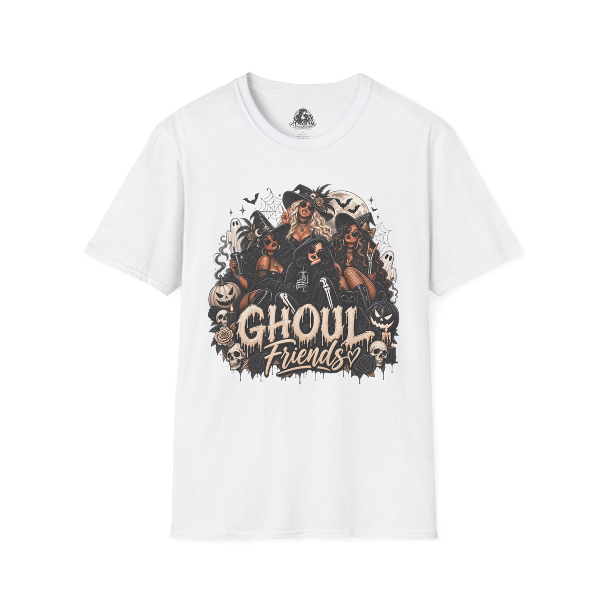 Ghoul Friends Halloween | Glam Ghost Design | Unisex Softstyle T-Shirt