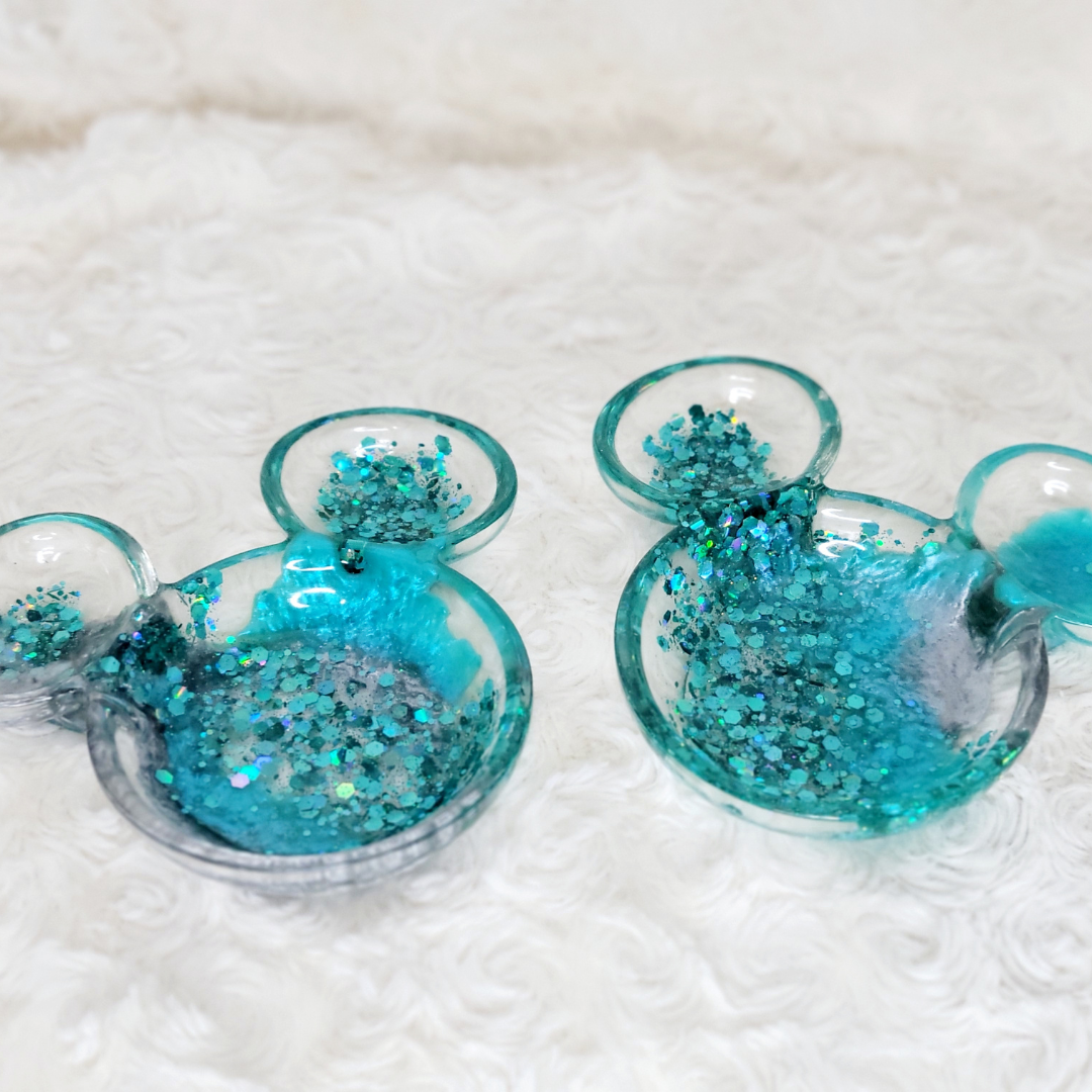 Blue Glitter Mouse Trinket Tray