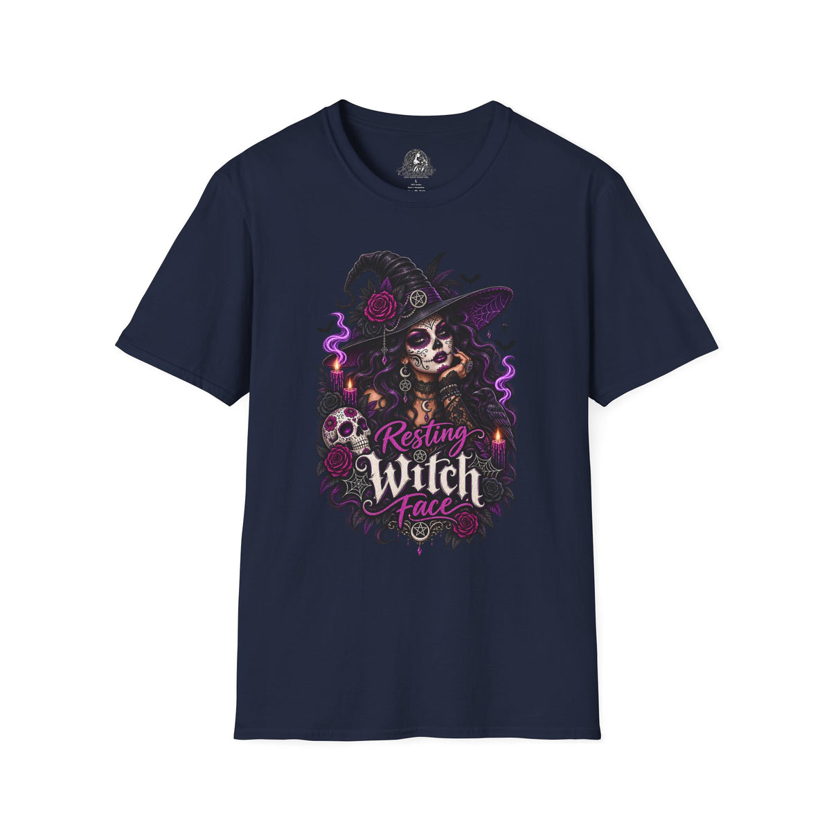 Resting Witch Face Halloween | Glam Ghost Design | Unisex Softstyle T-Shirt