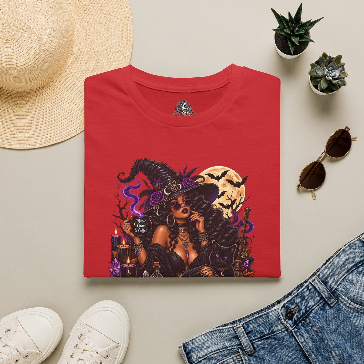 Witchy Mama Halloween | Glam Ghost Design | Unisex Softstyle T-Shirt