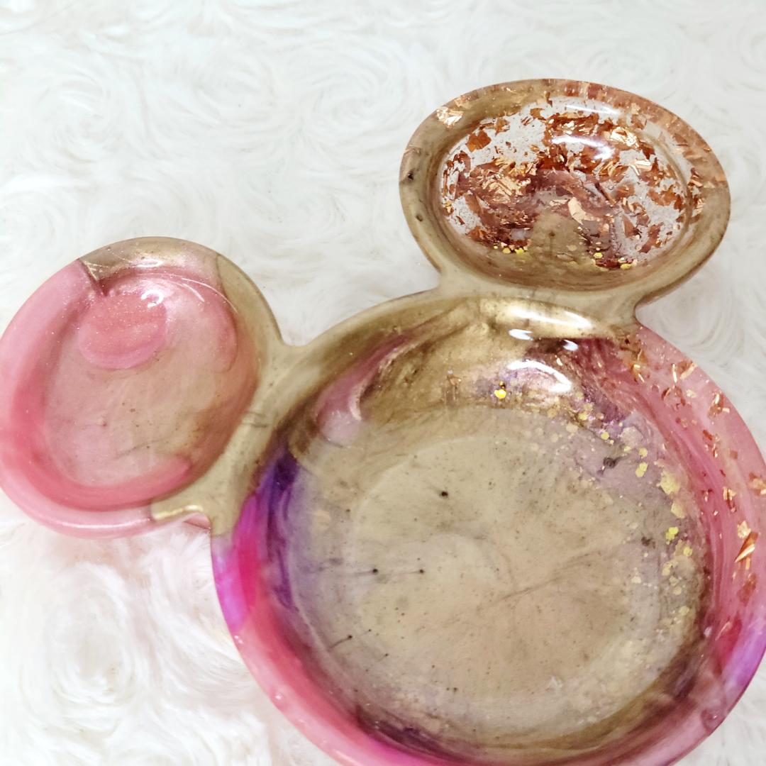 Pink and Gold Mouse Trinket Tray