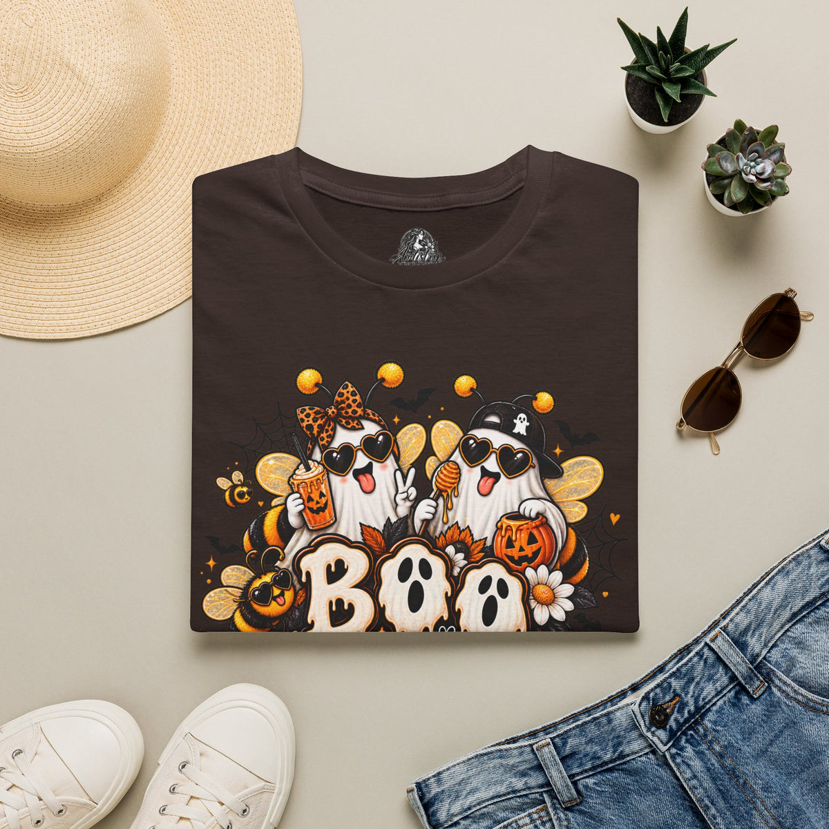 Boo Bees Halloween | Glam Ghost Design | Unisex Softstyle T-Shirt