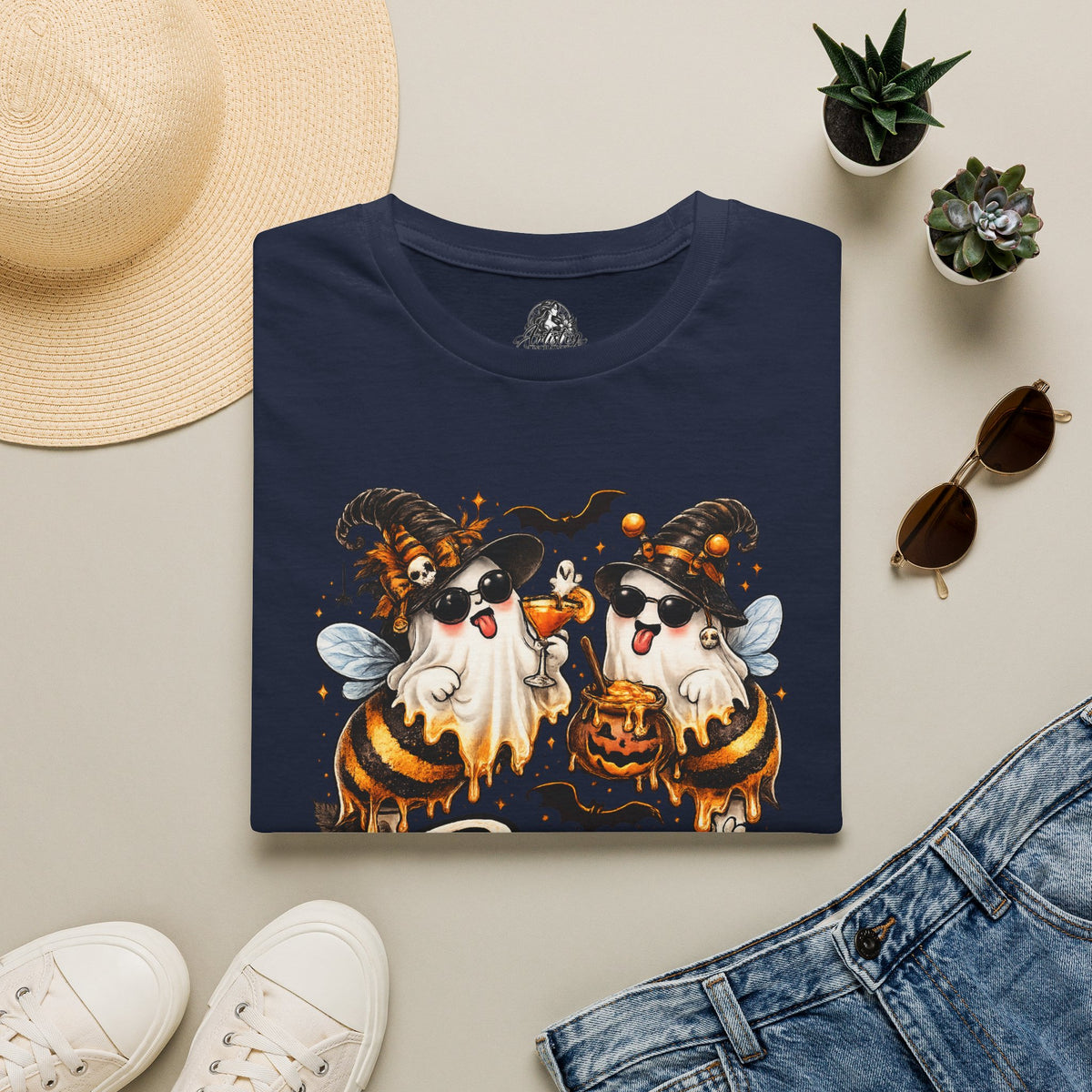 Boo Bees Halloween | Glam Ghost Design | Unisex Softstyle T-Shirt