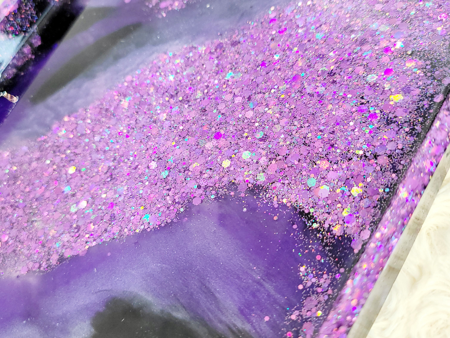 Black and Purple Glitter Tray