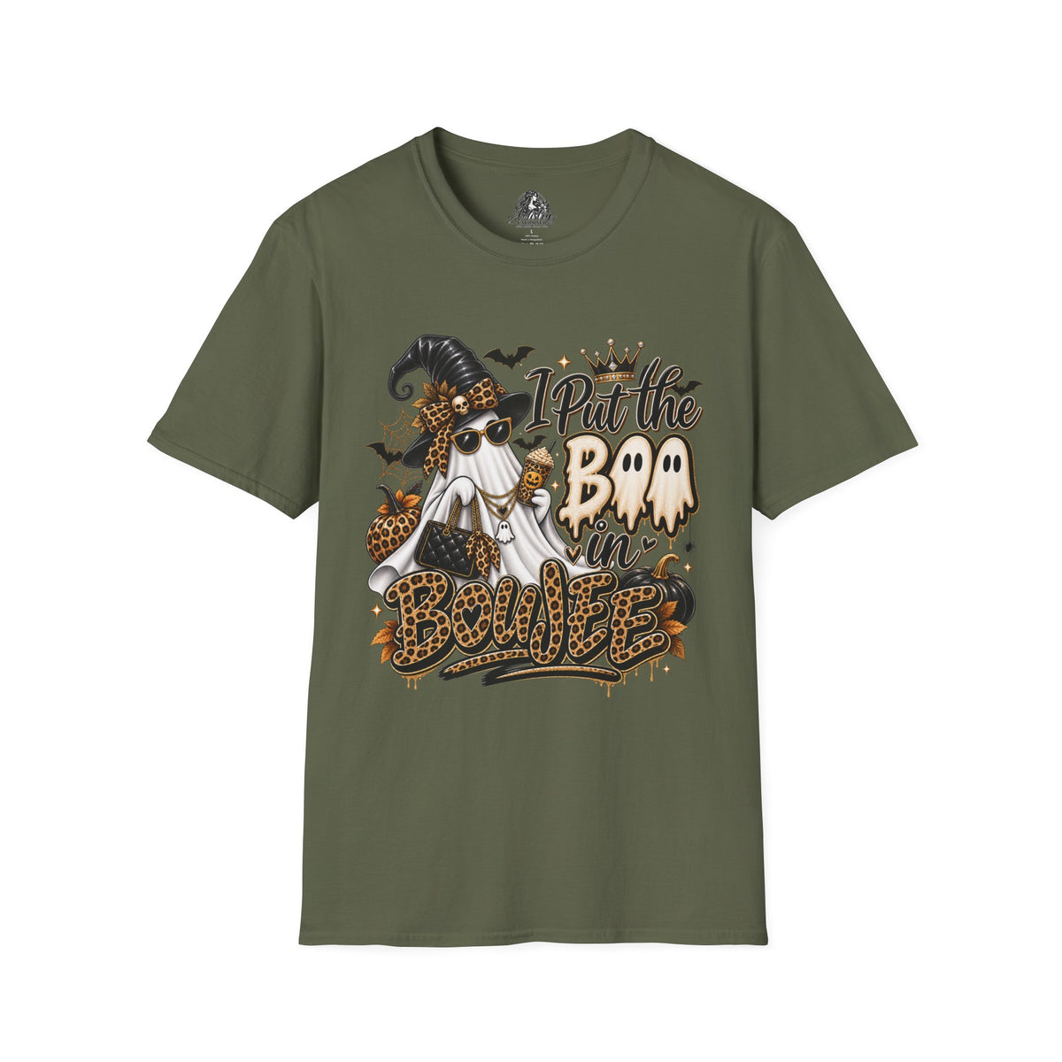 Boo in Boujee Halloween | Glam Ghost Design | Unisex Softstyle T-Shirt