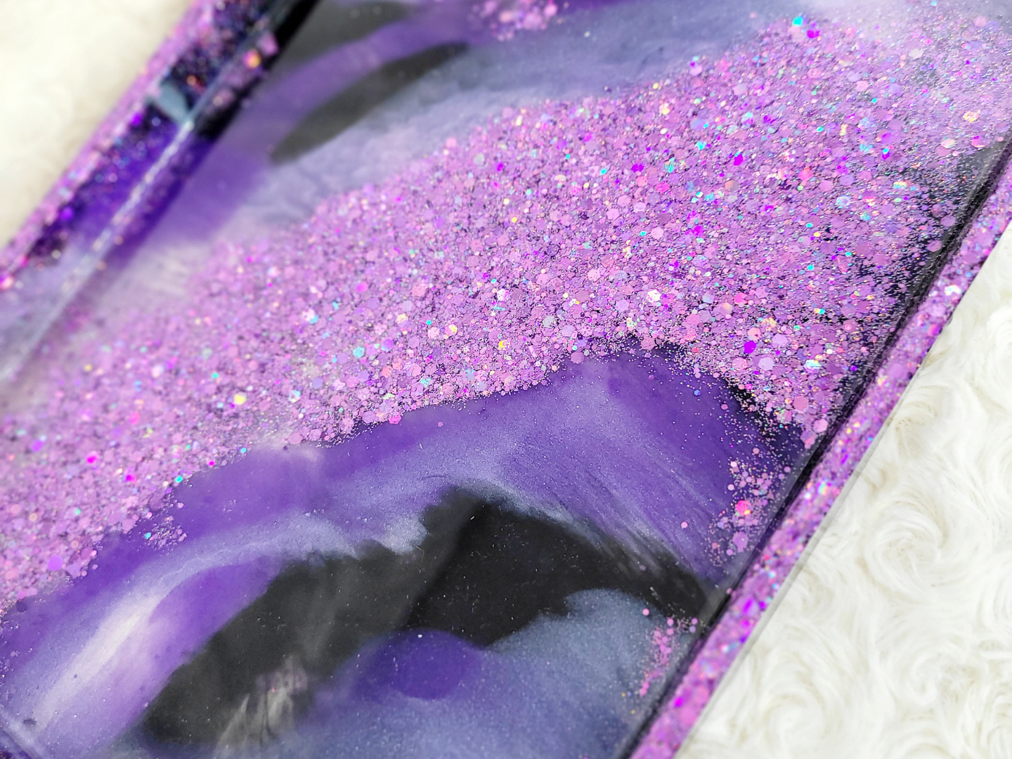 Black and Purple Glitter Tray