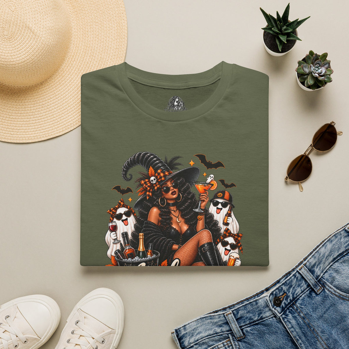 Here for the Boos Halloween | Glam Ghost Design | Unisex Softstyle T-Shirt