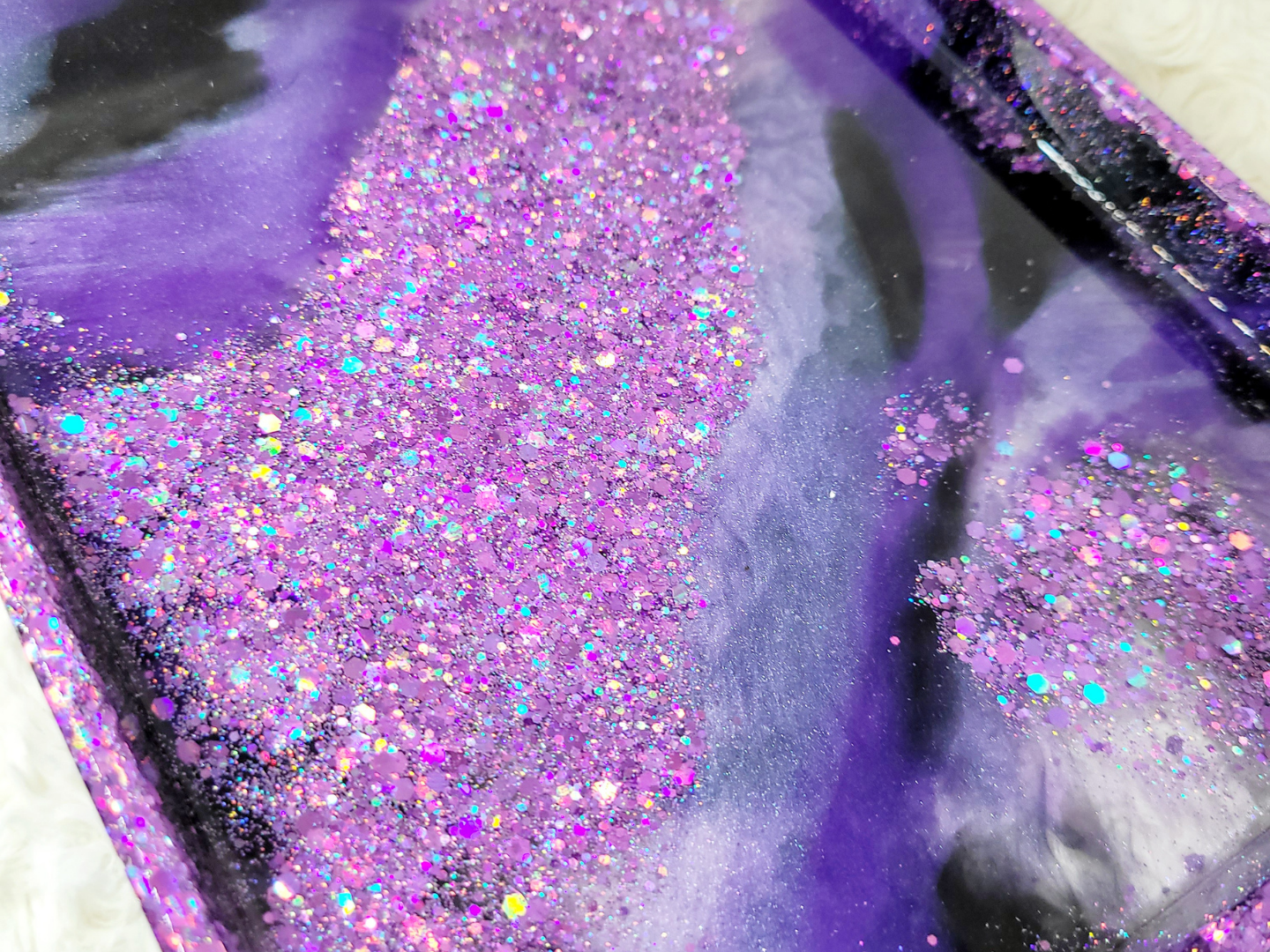 Black and Purple Glitter Tray