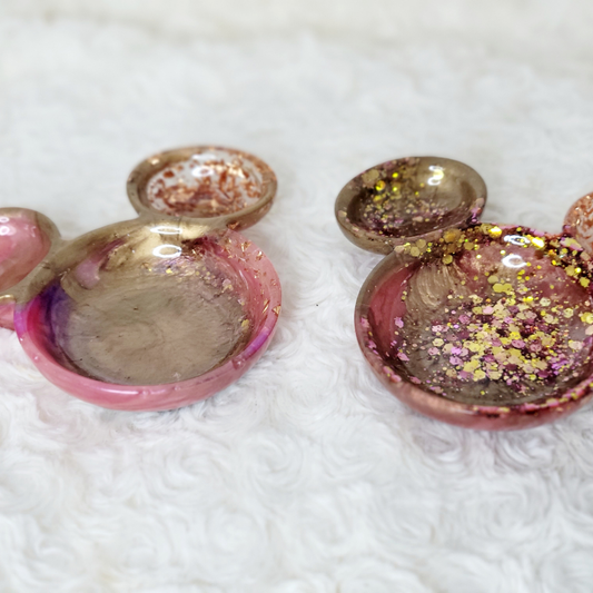 Pink and Gold Mouse Trinket Tray