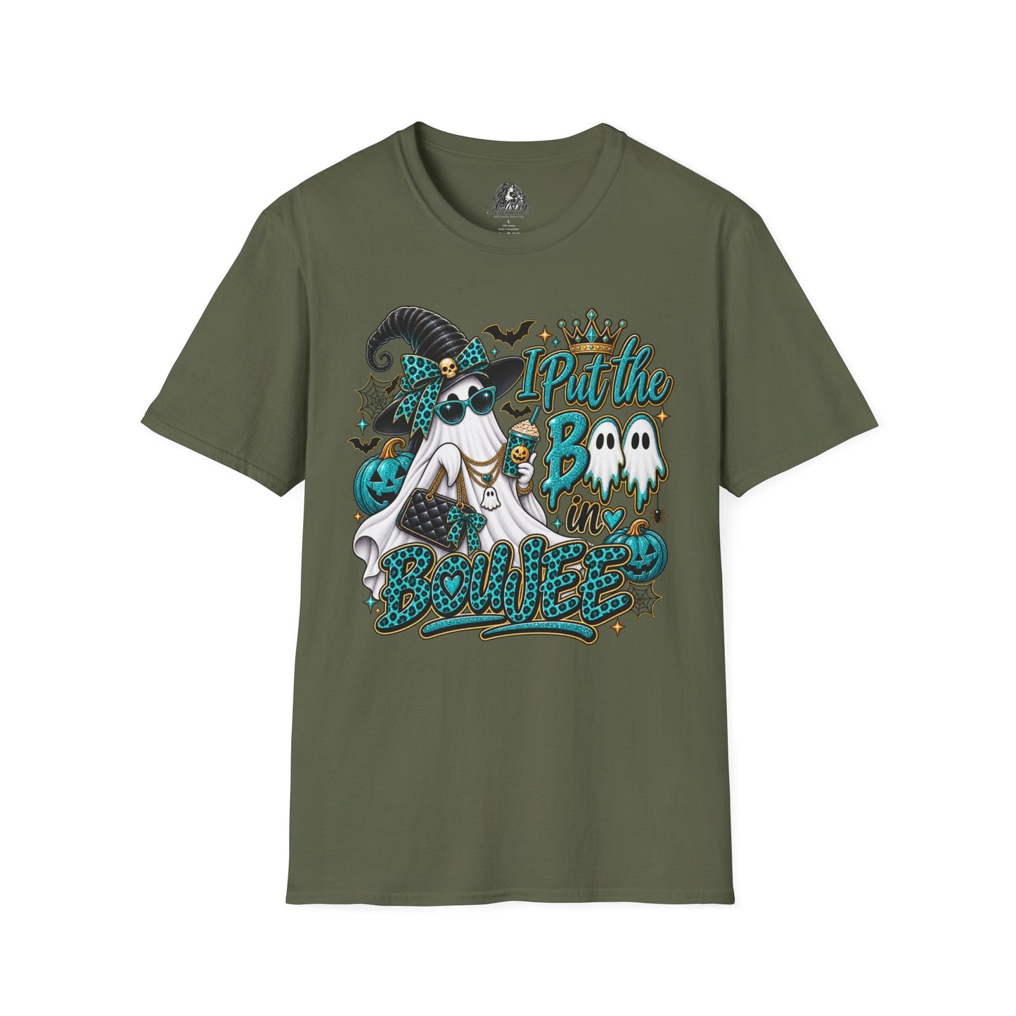 Boo in Boujee Halloween | Glam Ghost Design | Unisex Softstyle T-Shirt