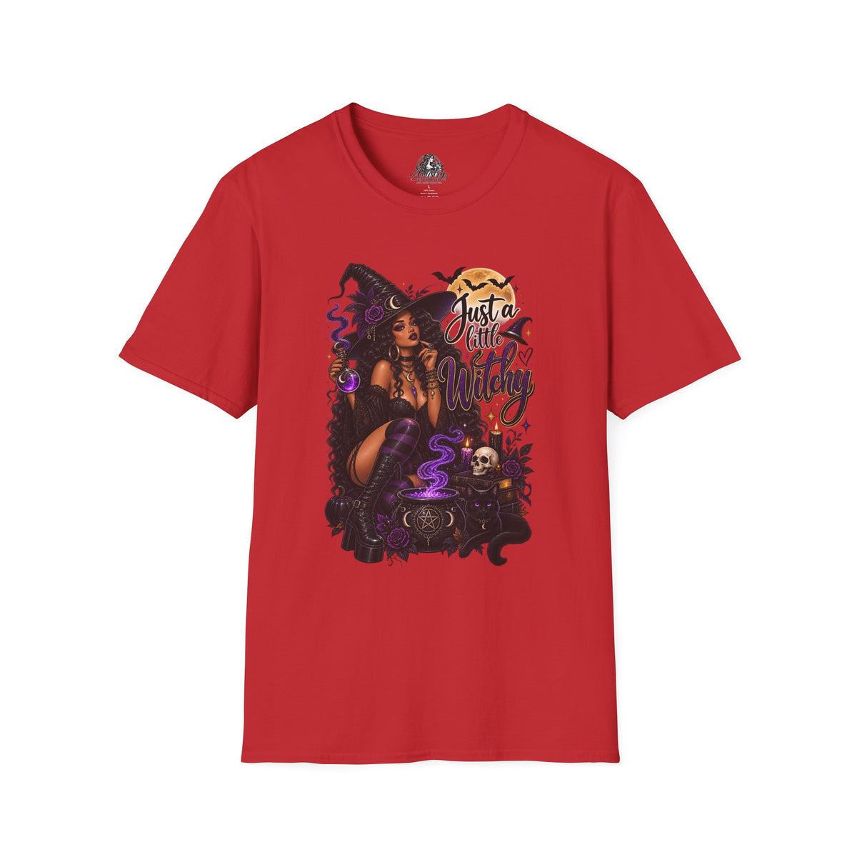 A Little Witchy Halloween | Glam Ghost Design | Unisex Softstyle T-Shirt