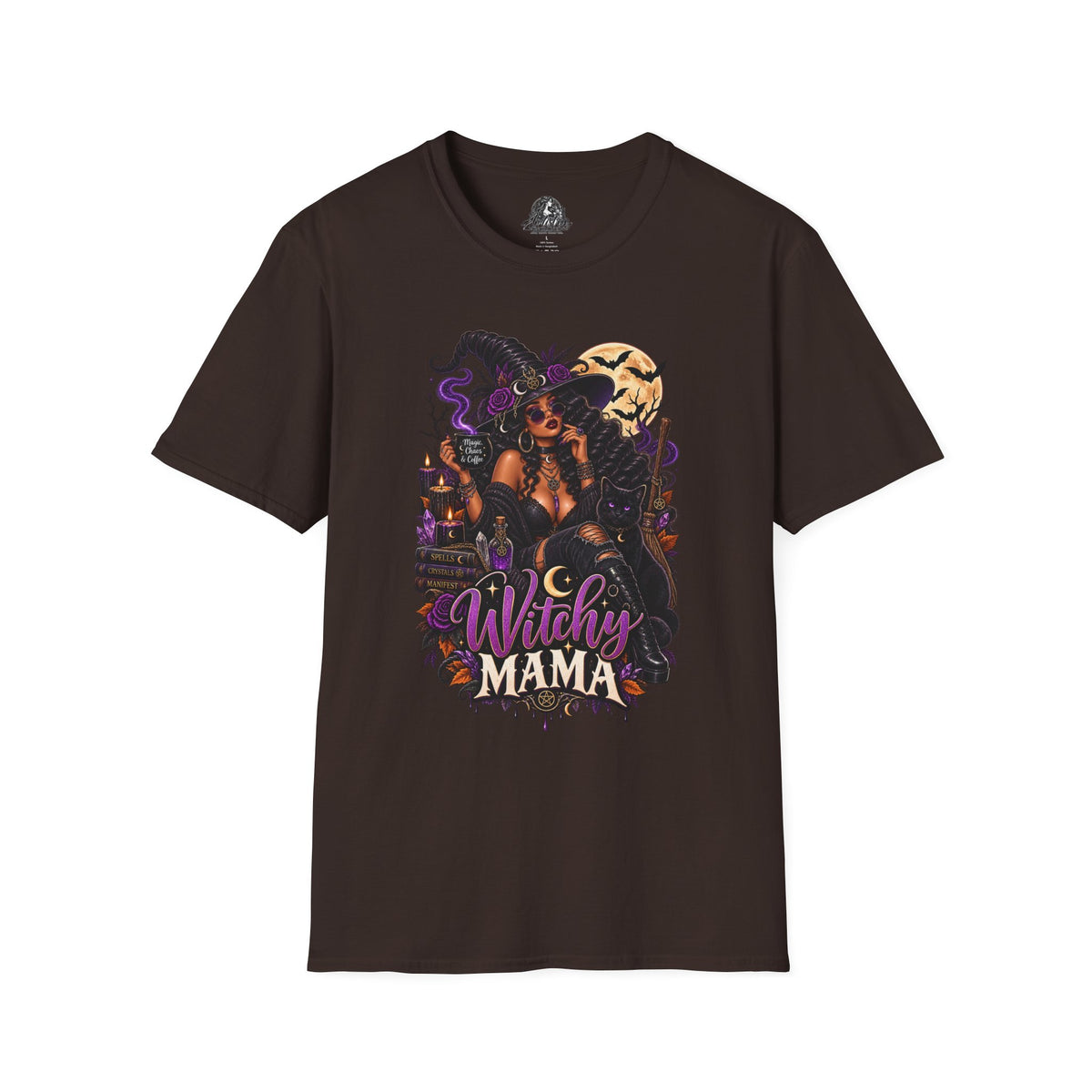 Witchy Mama Halloween | Glam Ghost Design | Unisex Softstyle T-Shirt