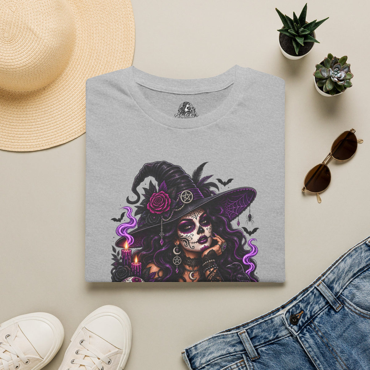 Resting Witch Face Halloween | Glam Ghost Design | Unisex Softstyle T-Shirt