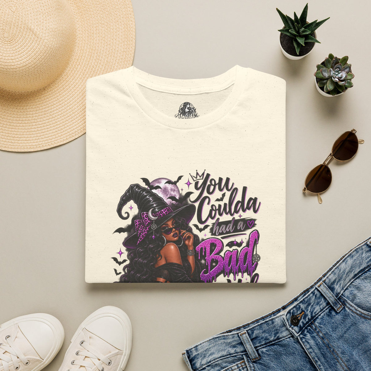 Bad Witch Halloween | Glam Ghost Design | Unisex Softstyle T-Shirt