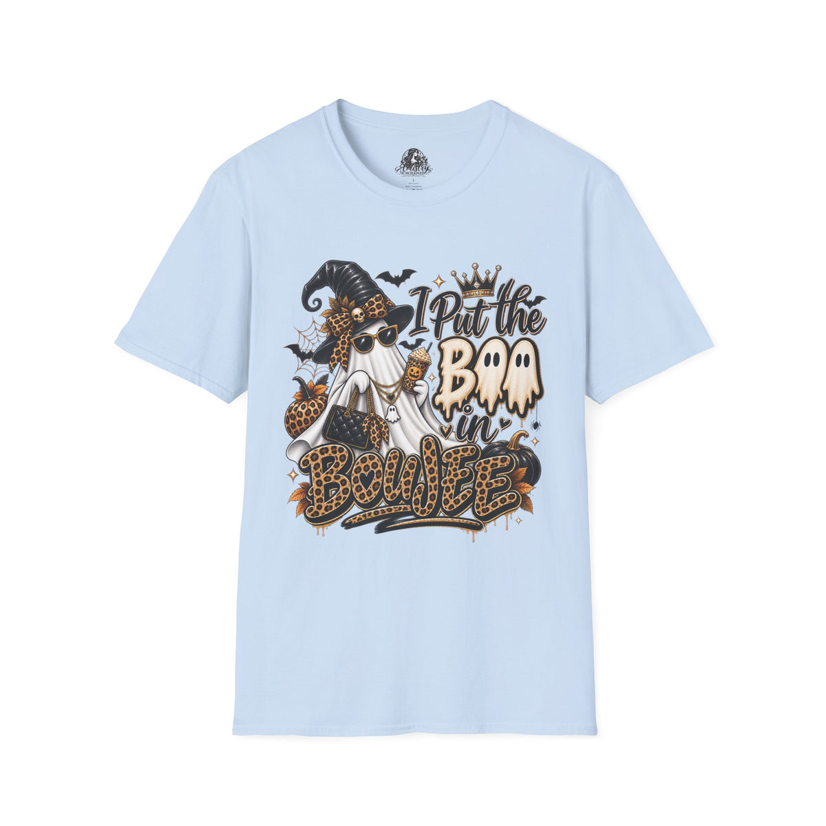Boo in Boujee Halloween | Glam Ghost Design | Unisex Softstyle T-Shirt