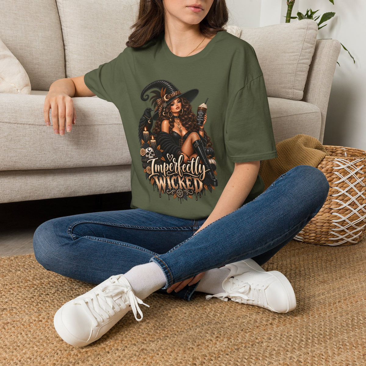 Imperfectly Wicked Halloween | Glam Ghost Design | Unisex Softstyle T-Shirt
