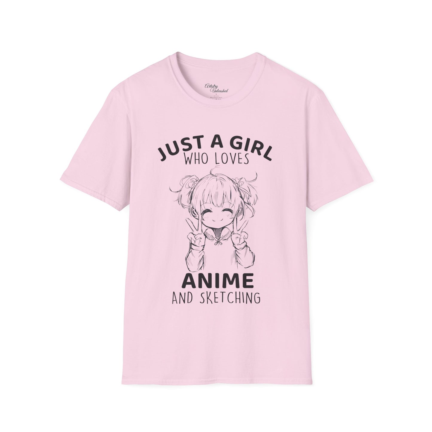 Girl Who Loves Anime White Unisex Softstyle T-Shirt