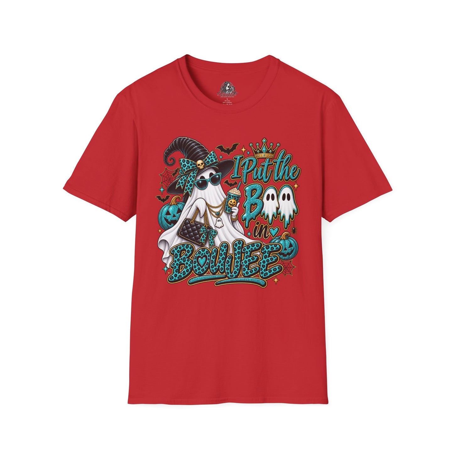 Boo in Boujee Halloween | Glam Ghost Design | Unisex Softstyle T-Shirt