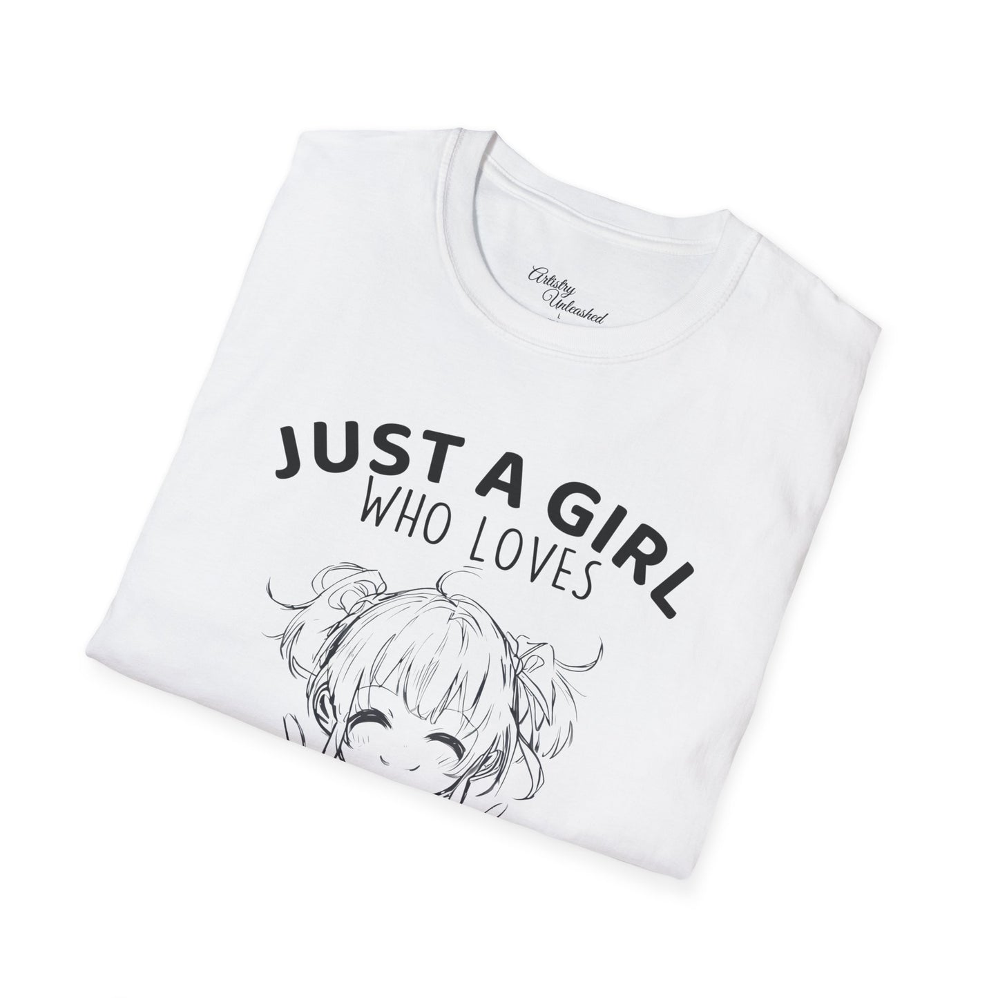 Girl Who Loves Anime White Unisex Softstyle T-Shirt